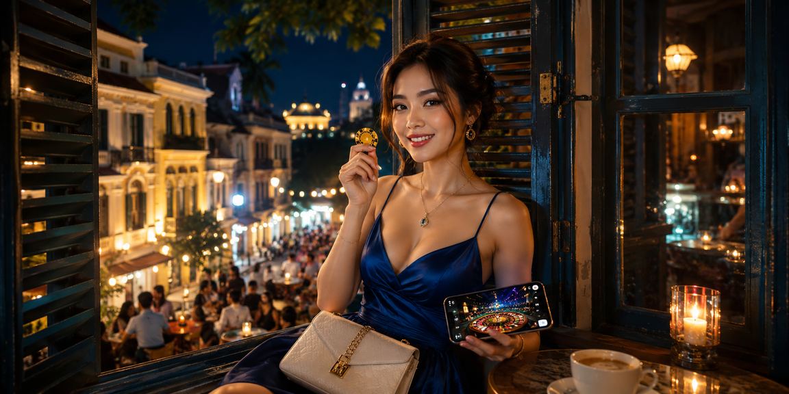 Người chơi xem câu hỏi thường gặp trên điện thoại tại quán cà phê Hà Nội