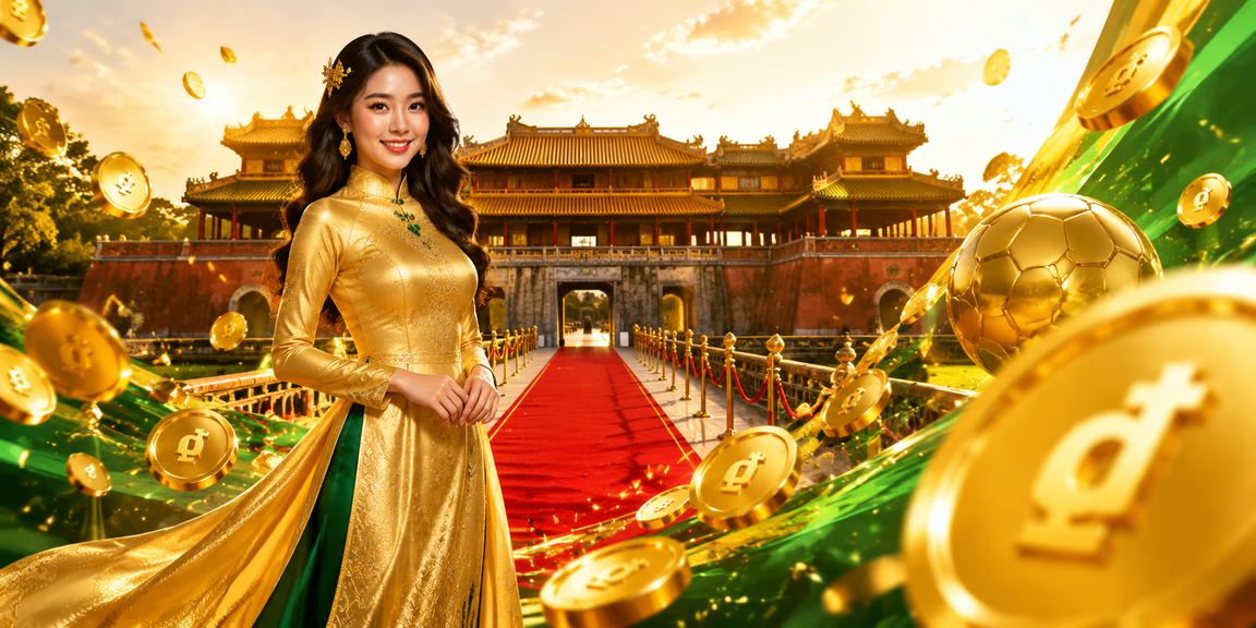 Cô gái mặc áo dài Huế đăng ký nhận bonus trực tuyến trên điện thoại